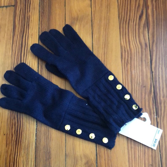 MICHAEL Michael Kors Accessories - MICHAEL Michael Kors Navy Blue Knit Gloves